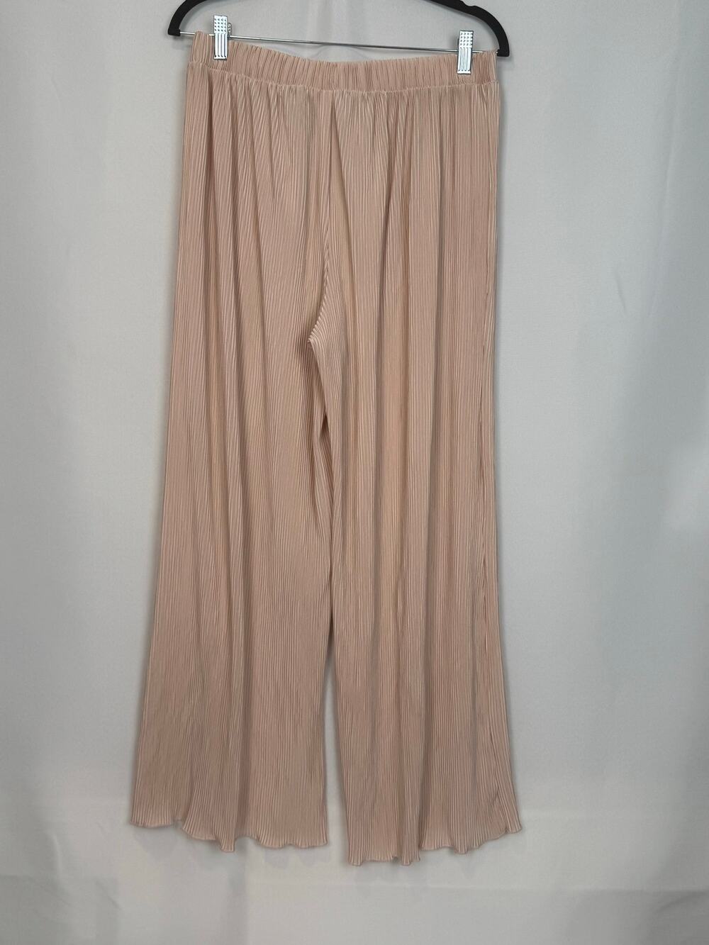 Joie Blush Crinkle Satin Wide Leg Palazzo Pants Sz L